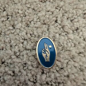 Blue Peace Sign Enamel Pin